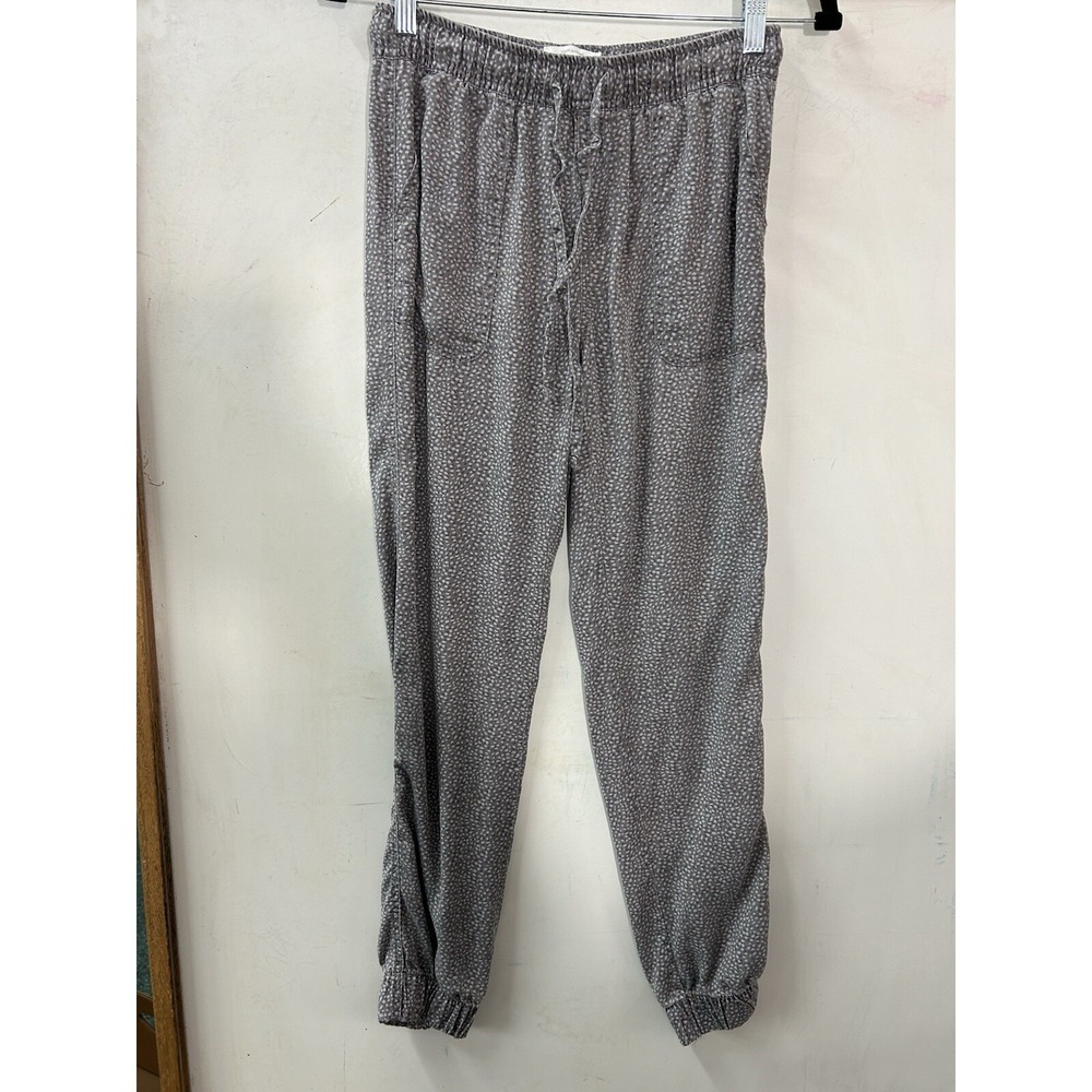 C&C California Women's Grey Speckled Print Jogger Pants Lyocell XS Elastic Waist